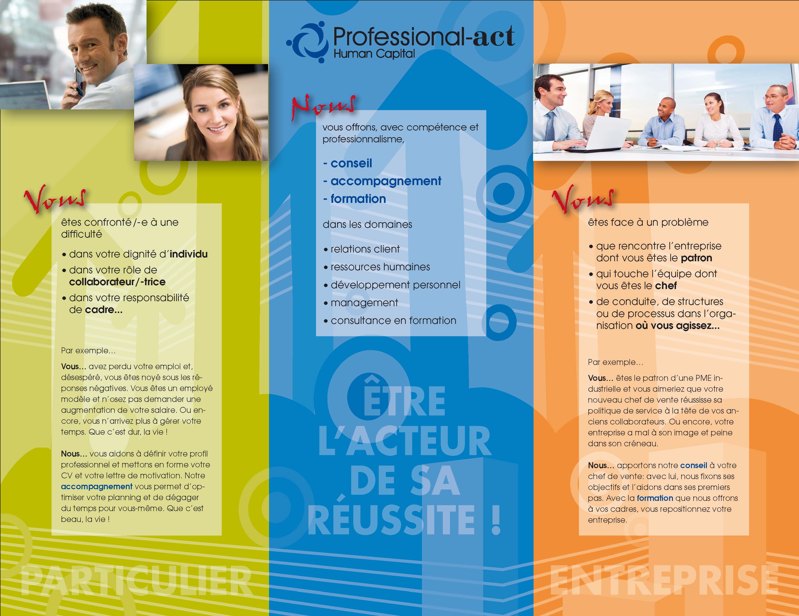 Conduite Et Présentation D'activités Professionnelles Page De Garde Flyer de présentation de Professional-act - professional-act